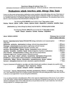 medications that interfere with allergy skin tests